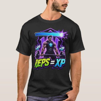 Reps Equals XP: Level Up Gaming Bodybuilding T-Shi T-Shirt