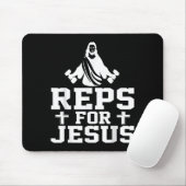 Reps For Jesus Funny Christian Gym Fitness Biceps Mousepad (Mit Mouse)