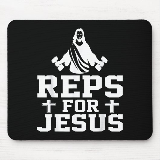 Reps For Jesus Funny Christian Gym Fitness Biceps Mousepad (Vorne)