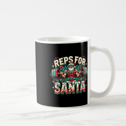 Reps For Santa – Funny Christmas Fitness Bodybuild Kaffeetasse (Rechts)