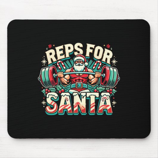 Reps For Santa – Funny Christmas Fitness Bodybuild Mousepad (Vorne)