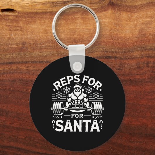 Reps For Santa – Funny Christmas Fitness Bodybuild Schlüsselanhänger (Vorderseite)