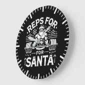 Reps for Santa - Funny Christmas Fitness Große Wanduhr (Winkel)