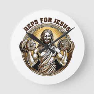 Reps für Jesus Runde Wanduhr