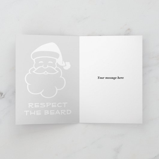Repsect the beard funny Santa Claus Christmas Karte (Innenseite)
