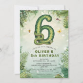 Reptil 6. Geburtstag Schlangenjunge Einladung (Vorderseite)