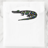 Reptil - American CROCODILE- Nature - Wildlife - Ovaler Aufkleber (Tasche)