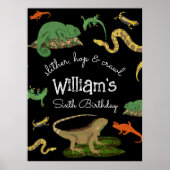 Reptil, Eidechsen Amphibien Kindergeburtstag Willk Poster (Vorne)