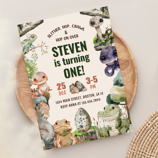 Reptil Kindergeburtstag Party Einladung