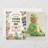 Reptil Kindergeburtstag Party Foto Einladung (Vorderseite)