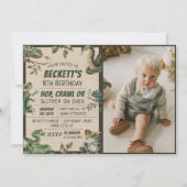 Reptil Kindergeburtstag Party Foto Einladung (Vorderseite)