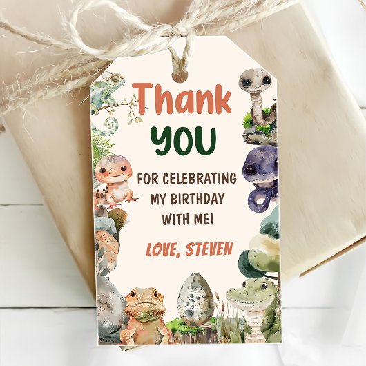 Reptil Kindergeburtstag Party Geschenkanhänger