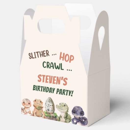 Reptil Kindergeburtstag Party Geschenkschachtel (Geöffnet)