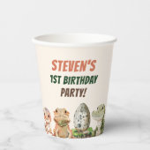 Reptil Kindergeburtstag Party Pappbecher (Vorderseite)