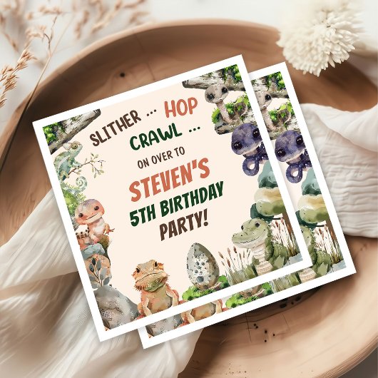 Reptil Kindergeburtstag Party Serviette