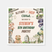 Reptil Kindergeburtstag Party Serviette (Vorderseite)