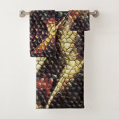 Reptil Leder mit gelblich-braunen Flecken? Badhandtuch Set (Insitu)