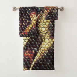 Reptil Leder mit gelblich-braunen Flecken? Badhandtuch Set