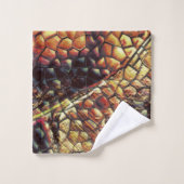 Reptil Leder mit gelblich-braunen Flecken? Badhandtuch Set (Waschlappen)