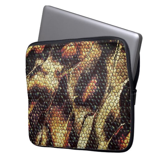 Reptil Leder mit gelblich-braunen Flecken? Laptopschutzhülle (Vorderseite Links)