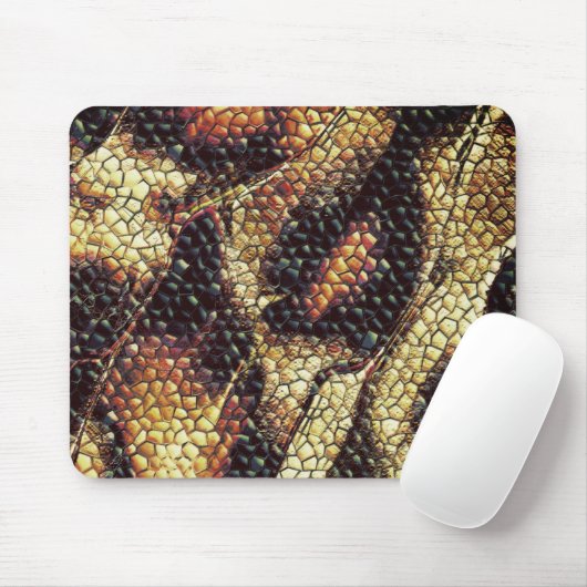 Reptil Leder mit gelblich-braunen Flecken? Mousepad (Mit Mouse)