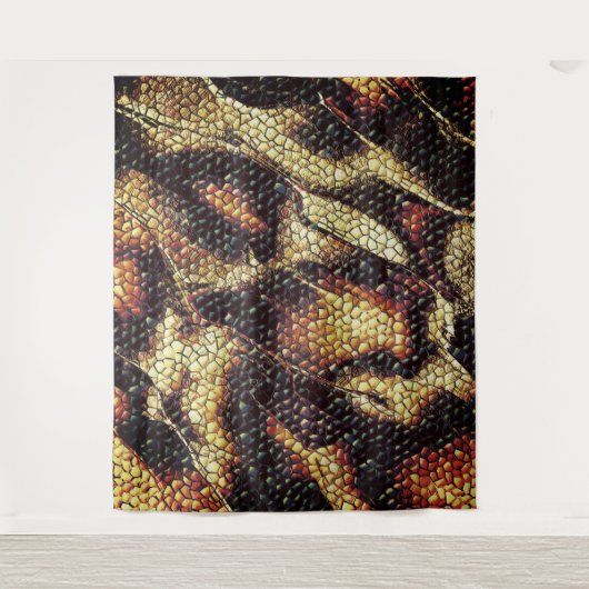 Reptil Leder mit gelblich-braunen Flecken? Wandteppich (Vorderseite)