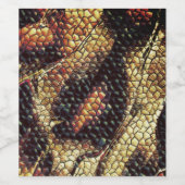 Reptil Leder mit gelblich-braunen Flecken? Weinetikett (Einzelnes Label)