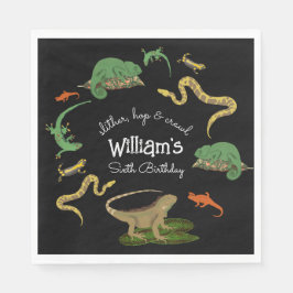 Reptil, Lizards Amphibians Kindergeburtstag Party Serviette