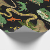 Reptil, Lizards und Amphibienmuster Geschenkpapier (Ecke)