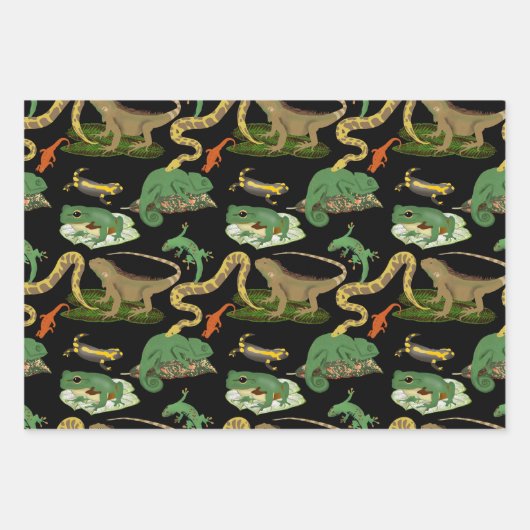 Reptil, Lizards und Amphibienmuster Geschenkpapier Set (Vorderseite 2)