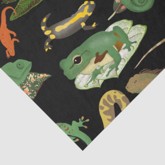 Reptil, Lizards und Amphibienmuster Seidenpapier (Ausschnitt)