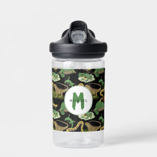 Reptil, Lizens und Amphibien Kids Monogram School Trinkflasche