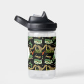 Reptil, Lizens und Amphibien Kids Monogram School Trinkflasche (rechts)