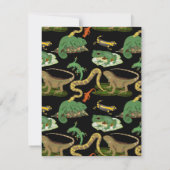 Reptil, Lizens und Amphibien Name der Kinder Mitteilungskarte (Rückseite)