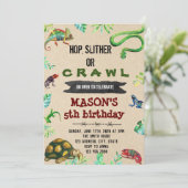 Reptil-Party-Geburtstagseinladung Einladung (Stehend Vorderseite)