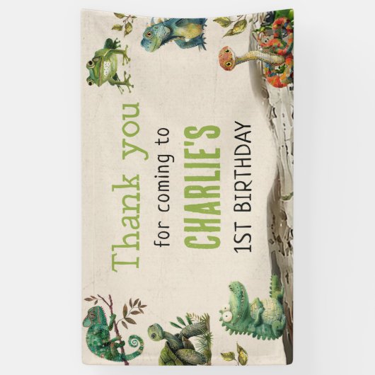 Reptil Show Geburtstagsparty Banner (Vertikal)