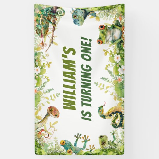 Reptil Show Geburtstagsparty Banner (Vertikal)