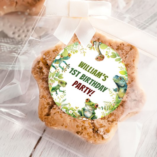 Reptil Show Geburtstagsparty Runder Aufkleber