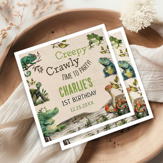 Reptil Show Geburtstagsparty Serviette