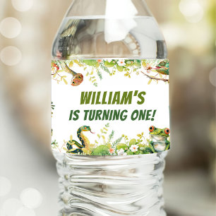 Reptil Show Geburtstagsparty Wasserflaschenetikett