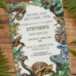 Reptil Slither Crawl Schlange Turtle Geburtstag Einladung<br><div class="desc">Dieses Design kann in dem Bereich personalisiert werden, der durch das Ändern des Fotos und/oder Textes zur Verfügung gestellt wird. Oder Sie können es anpassen, indem Sie den Mausklick auswählen, um weitere Optionen anzupassen, um die Farbe des Hintergrunds zu löschen oder zu ändern, Text hinzuzufügen, die Textfarbe oder den Stil...</div>
