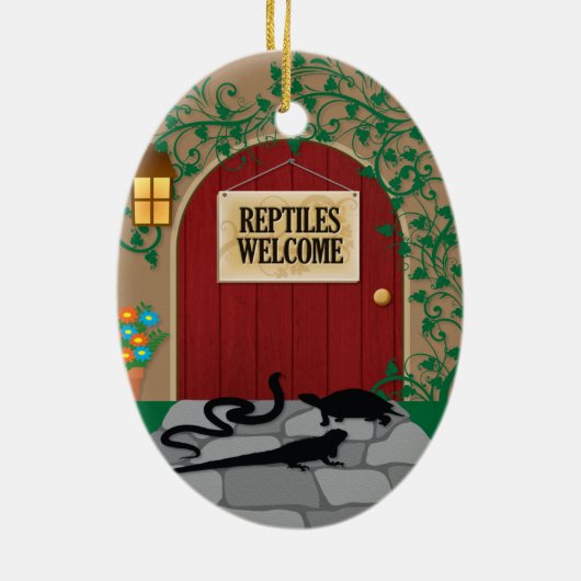 Reptil-Willkommen Keramikornament (Hinten)