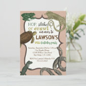 Reptilanimas-Geburtstags-Einladung Einladung (Stehend Vorderseite)