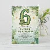Reptile 6th Birthday Snake Boy Invitation Einladung (Stehend Vorderseite)