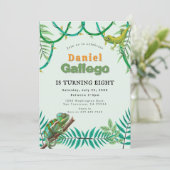 Reptile Birthday Einladung (Stehend Vorderseite)