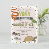 Reptile Birthday Einladung (Stehend Vorderseite)