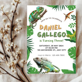 Reptile Birthday Einladung