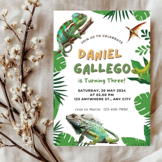 Reptile Birthday Einladung