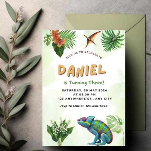 Reptile Birthday Einladung