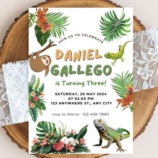 Reptile Birthday Einladung